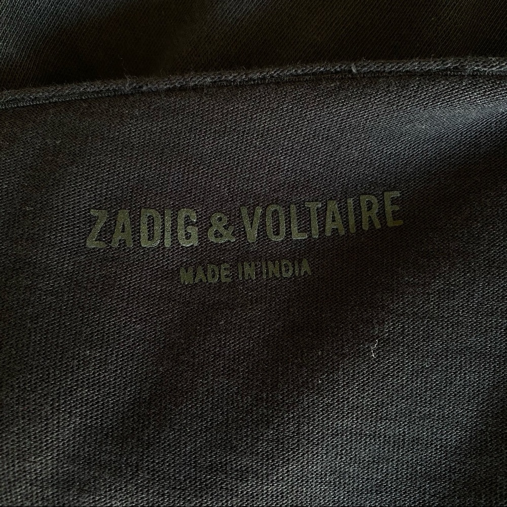 Zadig & Voltaire "Love" Studded Black T Shirt - Image 7